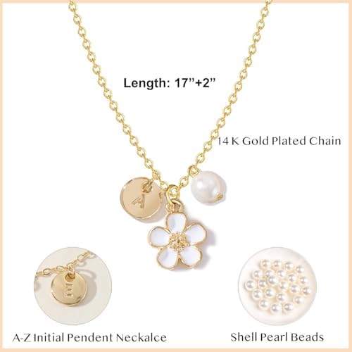 Initial A-Z Letter Necklace For Flower Girl 14K Personalized Proposal Gifts For Flower Girl On Wedding Bridal Shower Party