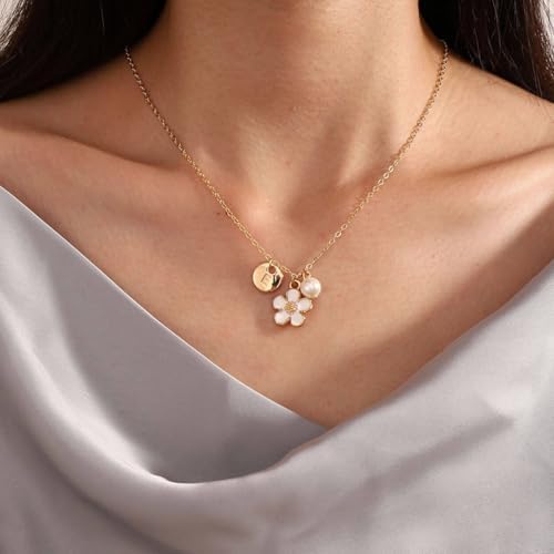 Initial A-Z Letter Necklace For Flower Girl 14K Personalized Proposal Gifts For Flower Girl On Wedding Bridal Shower Party