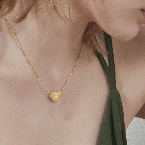 Initial Necklace For Women Letter Necklaces For Girls 18k Gold Plated Heart Pendant Necklace Jewelry For Little Girls Birthday Gifts For Teens
