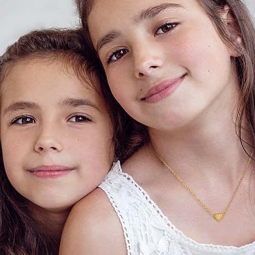 Initial Necklace For Women Letter Necklaces For Girls 18k Gold Plated Heart Pendant Necklace Jewelry For Little Girls Birthday Gifts For Teens