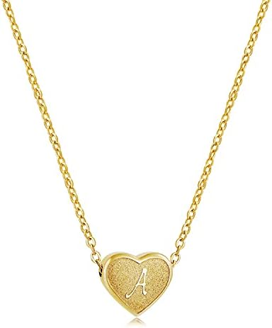 Initial Necklace for Women Letter Necklaces for Girls 18k Gold Plated Heart Pendant Necklace Jewelry for Little Girls Birthday Gifts for Teens