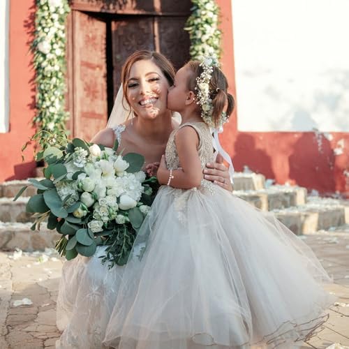 Initial Pearl Bracelet Flower Girl Bracelet Proposal Gifts For Girls Dainty Gold Pearl Bracelets With Letter A-Z Personalized Name Jewelry Birthday Christmas Wedding Party Gift For Her