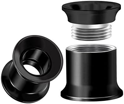 Internally Threaded Surgical Steel Black Double Flared Tunnel Piercing Jewelry Stretcher Ear Plug Earring Lobe Tunnel