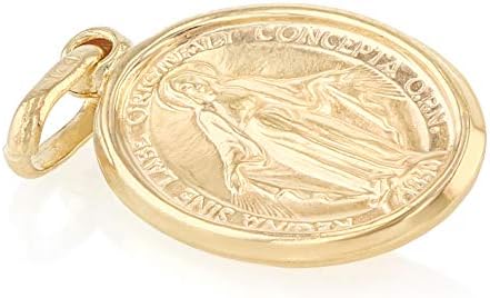 Ioka - 14K Yellow Gold Religious Virgin Mary Miraculous Medal