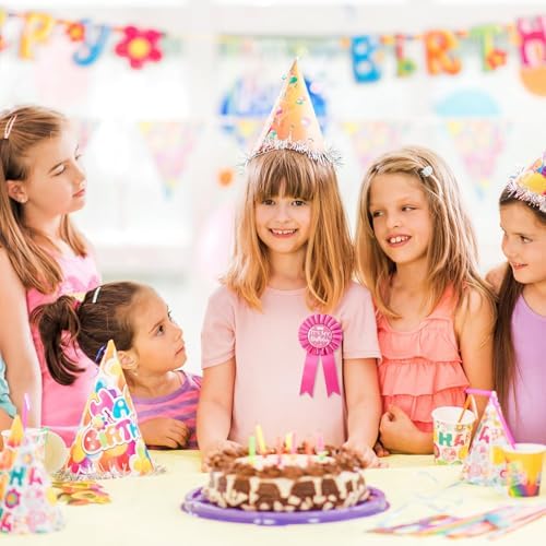 It's My Birthday Brooch Pink Satin Fabric Happy Birthday Tinplate Badge Pin For Girls Award Badge Party Decoration