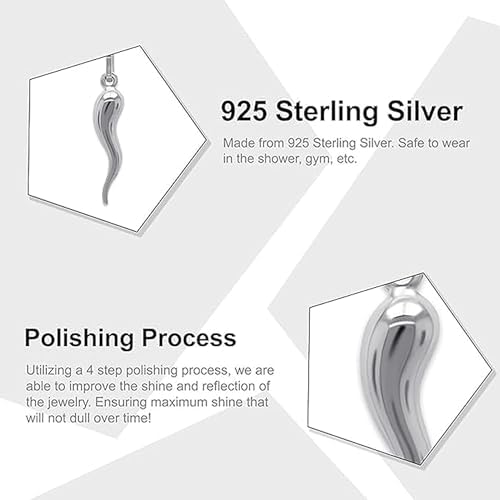 Italian Horn Charm Pendant - Gold Plated / 925 Sterling Silver - Dangle Charm - Cornicello Pendant - Good Luck