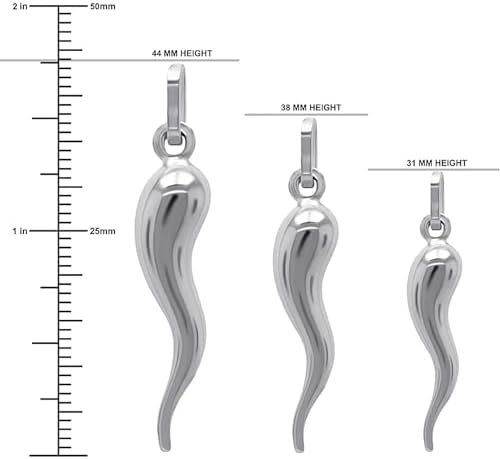 Italian Horn Charm Pendant - Gold Plated / 925 Sterling Silver - Dangle Charm - Cornicello Pendant - Good Luck