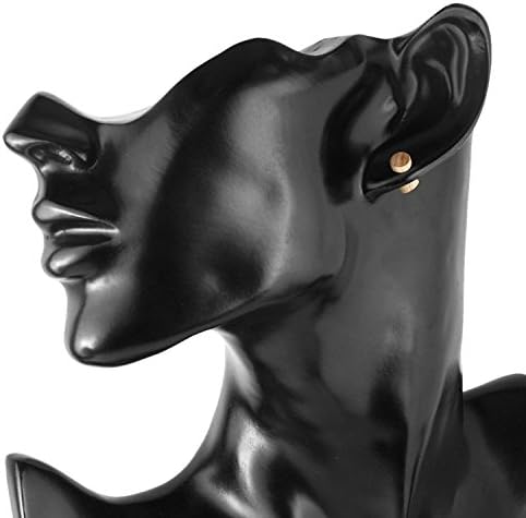 JewelrieShop Fake Plugs Wood Stud Earrings Fake Gauge Natural Wood Cheater Plugs Faux Gauges Earrings For Men Women (8-10mm 17 Gauges)