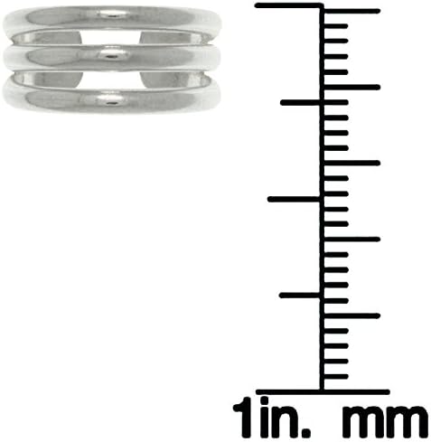 Jewelry Trends 3-band Wide Sterling Silver Toe Ring Adjustable-Size Midi-Ring Pinky-Ring