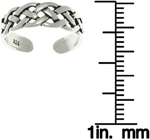 Jewelry Trends Open Celtic Weave Knot Sterling Silver Toe Ring Adjustable-Size