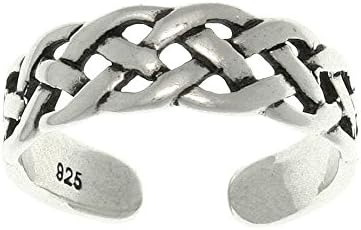 Jewelry Trends Open Celtic Weave Knot Sterling Silver Toe Ring Adjustable-Size