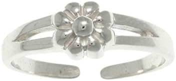 Jewelry Trends Spring Flower Sterling Silver Toe Ring Adjustable-Size