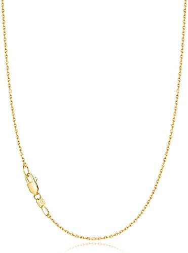 Jewlpire 18k Gold Plated 925 Sterling Silver Chain Necklace for Women 1.1mm Cable Chains Necklace Thin & Dainty & Sturdy Women's Chain Necklaces 14/16/17/18/20/22/24 Inches