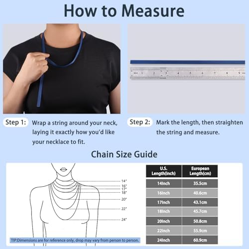 Jewlpire 925 Sterling Silver Chain Necklace Chain For Women 1.1mm Cable Chains Necklace Upgraded Spring-Ring Clasp - Thin & Sturdy Women's Chains Necklaces 14 16 18 20 22 24 Inch