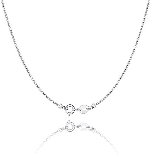 Jewlpire 925 Sterling Silver Chain Necklace Chain for Women 1.1mm Cable Chains Necklace Upgraded Spring-Ring Clasp - Thin & Sturdy Women's Chains Necklaces 14 16 18 20 22 24 Inch