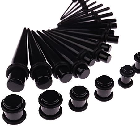 JieyueJewelry 50 Pieces Ear Stretching Kit 14G-00G Acrylic Tapers And Plugs + Silicone Tunnels - Ear Gauges Expander Set Body Piercing Jewelry