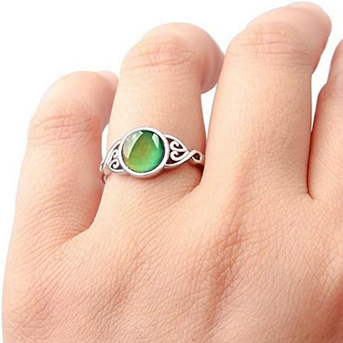 Jude Jewelers Round Shape Simulated Moon Stone Color Changing Mood Ring