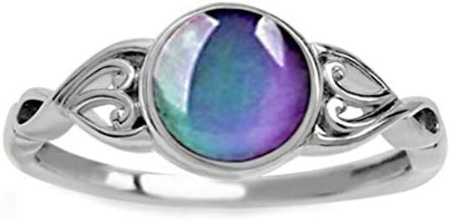 Jude Jewelers Round Shape Simulated Moon Stone Color Changing Mood Ring