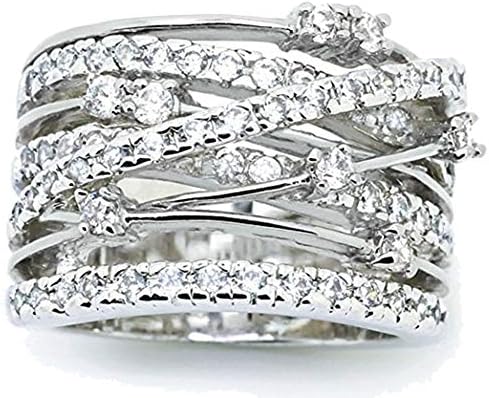 Jude Jewelers Silver Rose Gold Braided Wrap Knot Style Promise Statement Cocktail Party Ring
