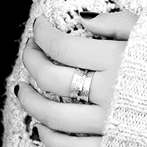 Jude Jewelers Stainless Steel Floral Pattern Chunky Size Rotating Spinner Band Ring