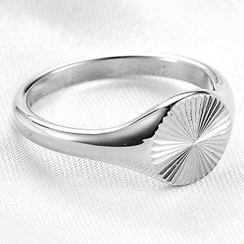 Jude Jewelers Stainless Steel Round Signet Style Sunshine Pattern Cocktail Party Promise Statement Holiday Ring