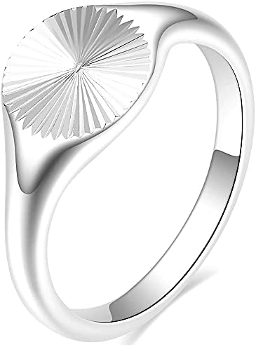 Jude Jewelers Stainless Steel Round Signet Style Sunshine Pattern Cocktail Party Promise Statement Holiday Ring