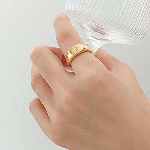 Jude Jewelers Stainless Steel Sunshine Signet Style Fashion Dainty Wedding Promise Festival Birthday Pinky Ring