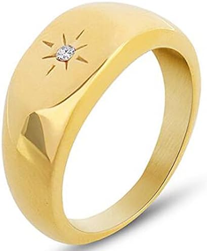 Jude Jewelers Stainless Steel Sunshine Signet Style Fashion Dainty Wedding Promise Festival Birthday Pinky Ring