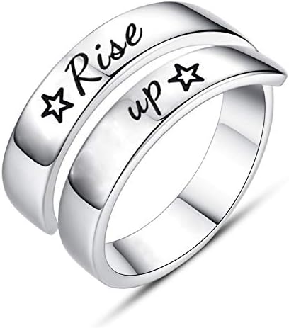 Jvvsci Rise up Spiral Wrap Twist Ring Hamilton Musical Inspired Star Gift Inspiration Motivation Jewelry Theater Gift
