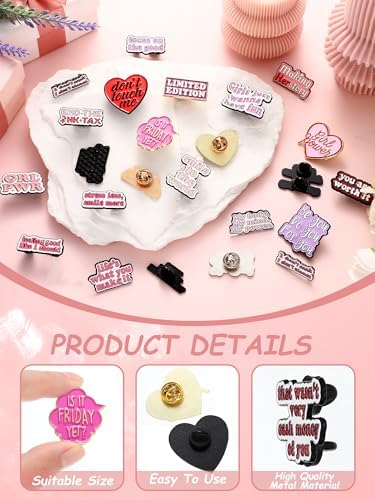 Kacctyen 23 Pcs Enamel Pins Bulk Inspirational Lapel Pin Alloy Brooches Backpack Badges Brooch Employee Of The Month Lapel Decor For Backpacks Jackets Hats Kids Girls