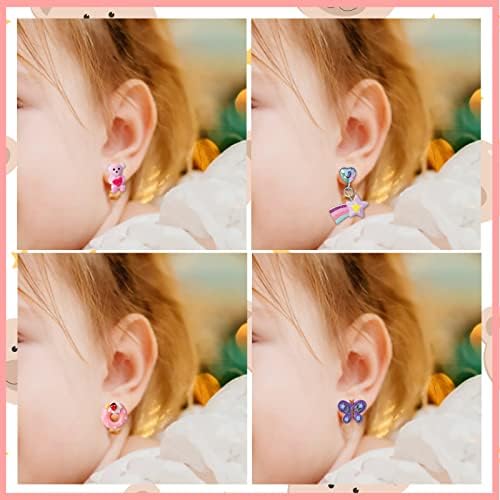 Kids Clip On Earrings For Girls 20/30/40 Pairs Hypoallergenic Clip On Earrings For Kids Cute Animal Earrings For Little Girls Jewelry Set Party Favor Gift
