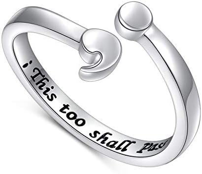 Ladytree My Story Isn't Over Yet Sterling Silver Semicolon Ring This Too Shall Pass Ring Jewelry Size 5-10