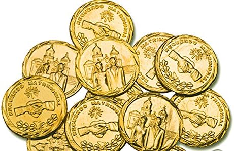 Lassos Boutique 2" Heart Gold Wedding Arras Set Gold Arras Para Boda With Gold Unity Coins