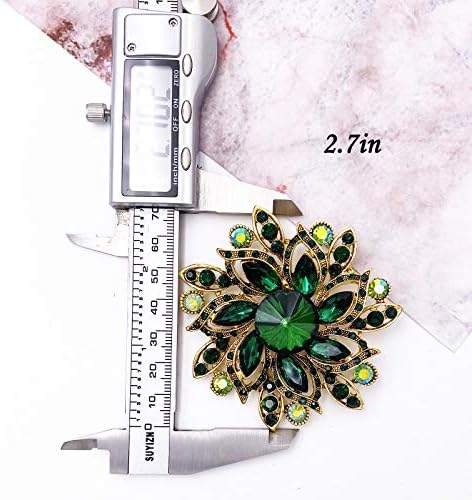 LAXPICOL Vintage Women's Austrian Crystal Elegant Flower Brooch Wedding Broach Pin