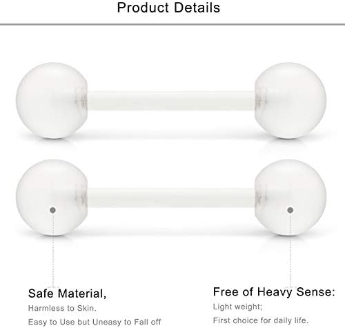 Lcolyoli 36Pcs 14G Glow In Dark Flexible Acrylic Straight Tongue Barbell Nipple Ring Retainer Piercing Jewelry For Women Men 16mm Bar