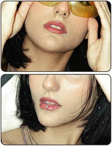 Lcolyoli Medusa Piercing Jewelry Stainless Steel Labret Jewelry Monroe Lip Rings Different Size Tragus Nail Conch Cartilage Helix Earring Stud Bar Length 6mm 8mm 10mm 12mm