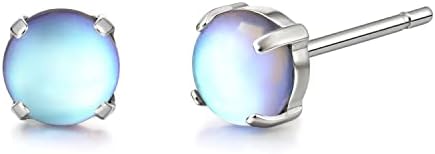 Limerencia G23 Hypoallergenic Pure Titanium Earrings Opal/Moonstone/Cat's Eye/Blue Turquoise Stud Earrings F136 Implant GradeDelicate Jewelry for Sensitive Ears
