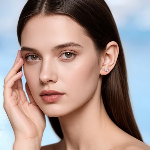 Limerencia Hypoallergenic G23 Implant Grade Titanium Screw Back Earrings Tragus 20G Helix F136 Piercing Post For Sensitive Ears Simulated Diamond Cartilage