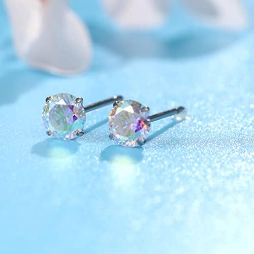 Limerencia Hypoallergenic G23 Titanium Earrings F136 Implant Grade Pure Titanium Suitable For Sensitive Ears With Birthstone Crystals CZ Simulated Diamonds