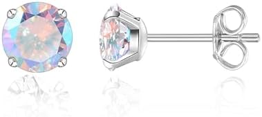 Limerencia Hypoallergenic G23 Titanium Earrings F136 Implant Grade Pure Titanium Suitable for Sensitive Ears with Birthstone Crystals CZ Simulated Diamonds