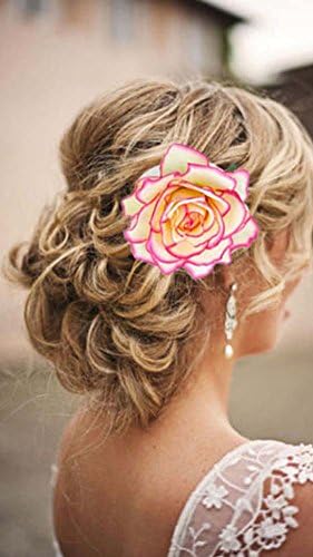 Lovefairy Beautiful Rose Flower Hair Clip Pin Up Flower Brooch For Party Travel Festivals