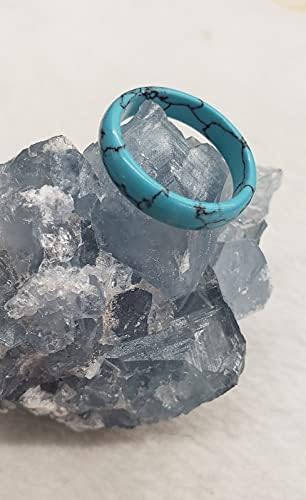 LTC Designs Genuine Turquoise-Colored Howlite Gemstone Banded Ring (Ring Sizes: 5.5 6 7 8 8.5)