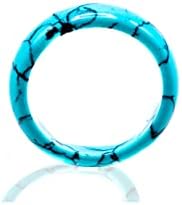 LTC Designs Genuine Turquoise-Colored Howlite Gemstone Banded Ring (Ring Sizes: 5.5 6 7 8 8.5)