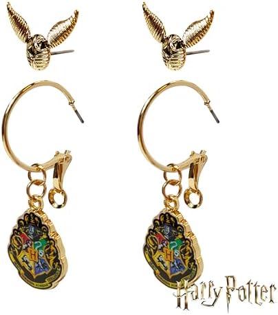 LUV HER Harry Potter Hypoallergenic Earrings For Girls Stud & Fishhook Drop Sets With Charms One Size Fits All Jewelry For Women Accessories Ages 4+