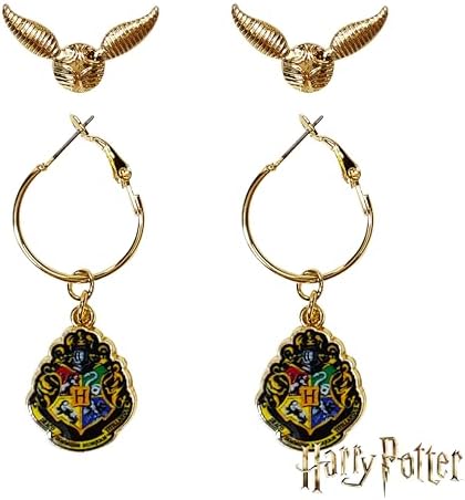 LUV HER Harry Potter Hypoallergenic Earrings For Girls Stud & Fishhook Drop Sets With Charms One Size Fits All Jewelry For Women Accessories Ages 4+