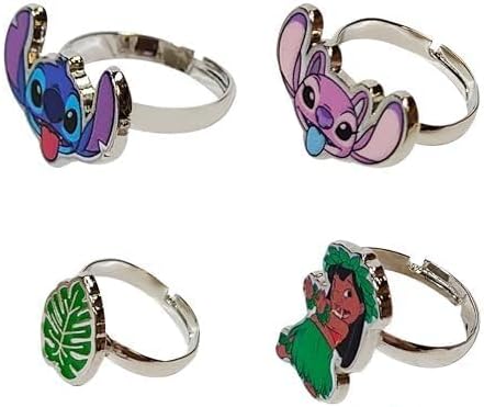 LUV HER Kids Jewelry: 4-Piece Adjustable Rings For Girls Ring Sets With Metal Charm Fashion Girls Jewelry Ages 4+