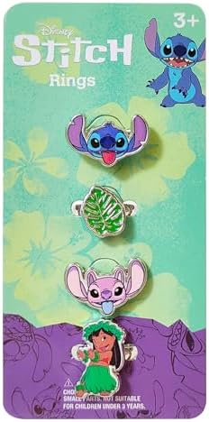 LUV HER Kids Jewelry: 4-Piece Adjustable Rings For Girls Ring Sets With Metal Charm Fashion Girls Jewelry Ages 4+