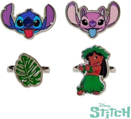 LUV HER Kids Jewelry: 4-Piece Adjustable Rings For Girls Ring Sets With Metal Charm Fashion Girls Jewelry Ages 4+