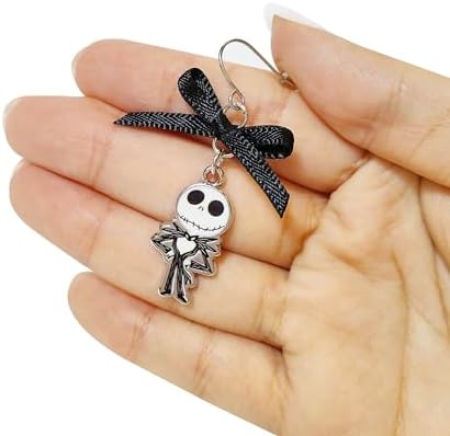 LUV HER The Nightmare Before Christmas Jewelry Hypoallergenic Earrings For Girls Stud Earrings & Fishhook Earring Sets With Charms One Size Fits All Gifts Age 4+