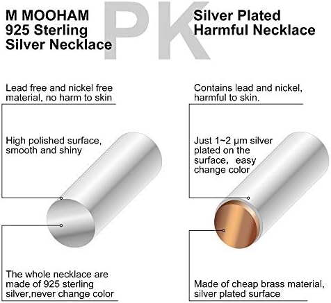 M MOOHAM Heart Initial Necklace Gifts For Girls Women - S925 Sterling Silver Tiny Letter Necklace Birthday Gift For Kids Teen Girl Jewelry